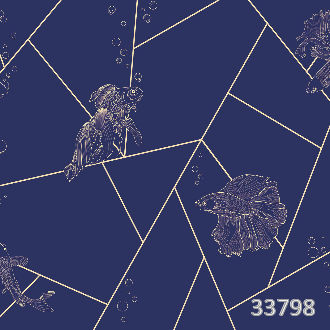 Geometric fish blue